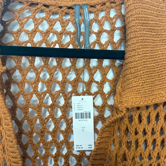 By Anthropologie Short-Sleeve Crochet Midi Shirt Dress - Picture 4 of 6